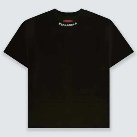 Pleasures Sorrow Embroidered Neckline Black Heavyweight Tee - Picture 3 of 13